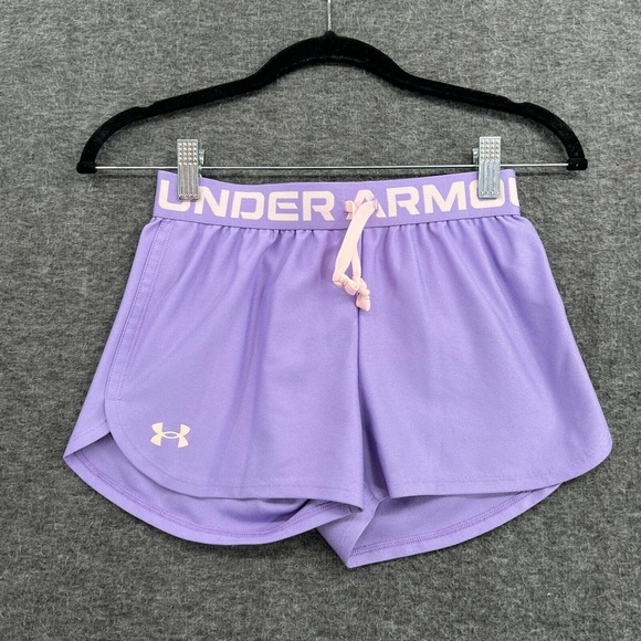 Under Armour Other - Under Armour Shorts Youth Girls Medium Purple UA Play Up Athletic Workout Solid